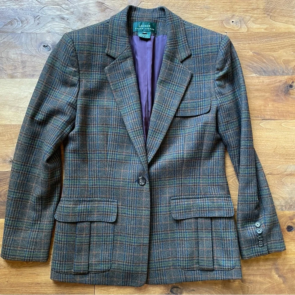 Lauren Ralph Lauren Checkered Blazer - Brown and Blue - Picture 8 of 16